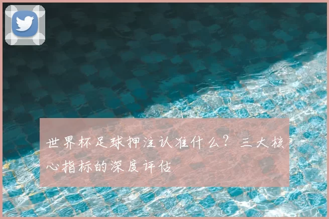 世界杯足球押注认准什么？三大核心指标的深度评估